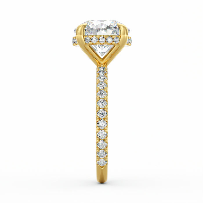 Avery | 4ct Round Cut Pavé Band Engagement Ring
