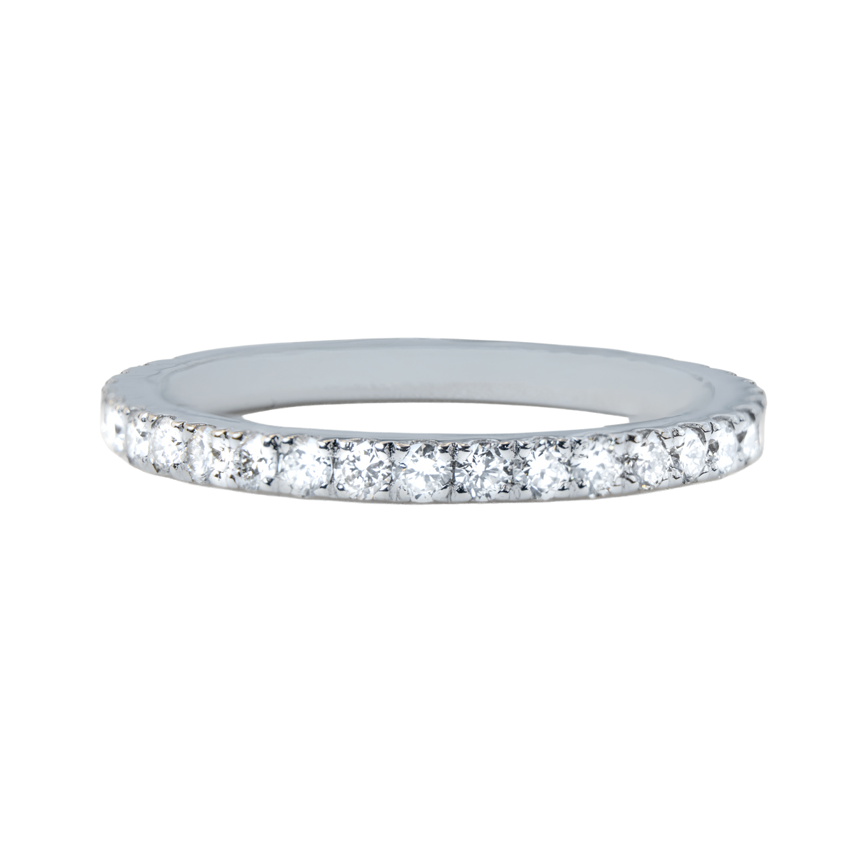 Lab Grown Diamond Pavé Eternity Band Ring 14K White Gold 0.617ct TCW