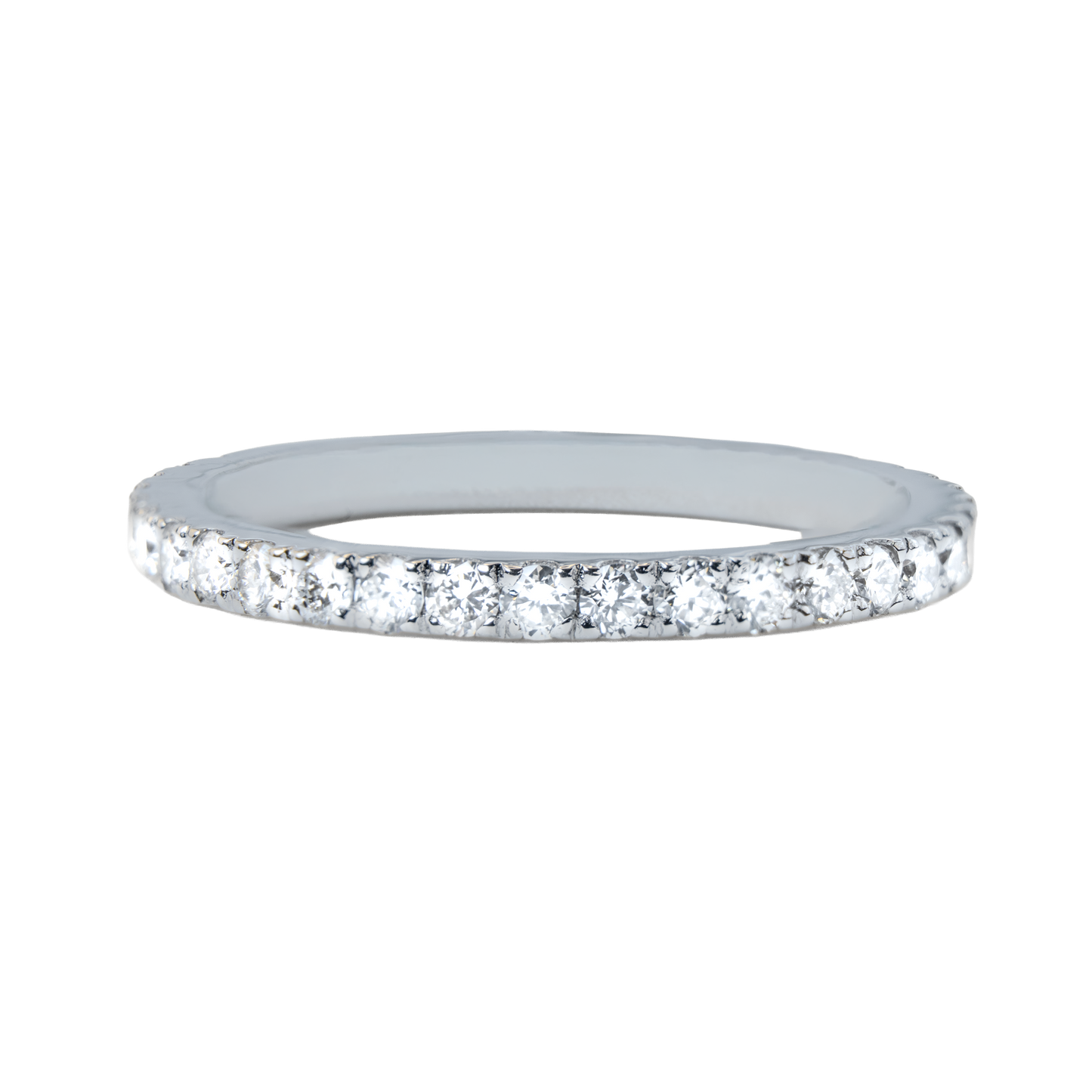 Lab Grown Diamond Pavé Eternity Band Ring 14K White Gold 0.617ct TCW