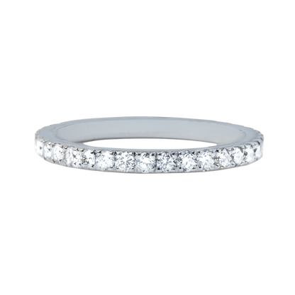 Lab Grown Diamond Pavé Eternity Band Ring 14K White Gold 0.617ct TCW
