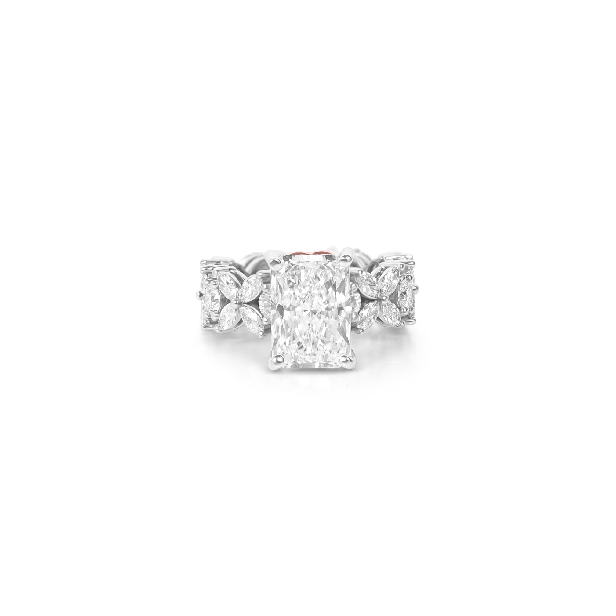 Radiant Floral Diamond Ring